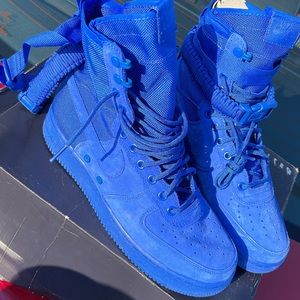Brand New Royal Blue High Top Suede Air Force Ones